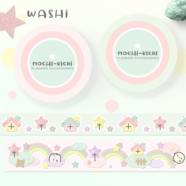 Mochikichi Rainbow Cloud Washi Tape Set (Duo)