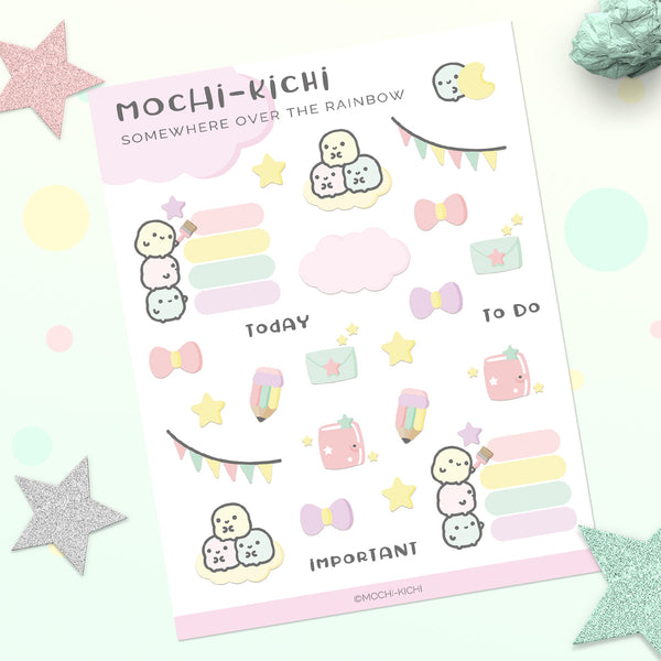 Mochikichi Rainbow Planner Sticker/ Flag Sticker/ Journal Sticker/ Pencil Sticker