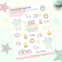 Mochikichi Rainbow Planner Sticker/ Cupcake Sticker/ Coffee Sticker