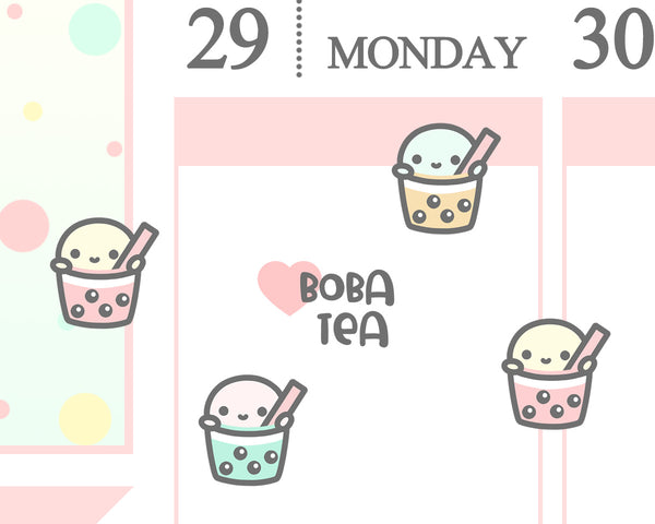 Boba Tea Planner Sticker/ Bubble Tea Planner Sticker