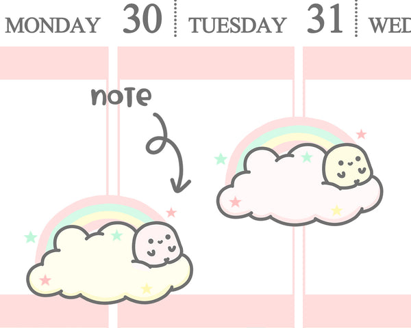 Mochi-kichi Rainbow Cloud Mini Note Planner Sticker