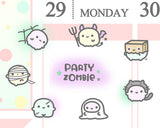 Halloween Planner Sticker/ Party Zombie Planner Sticker
