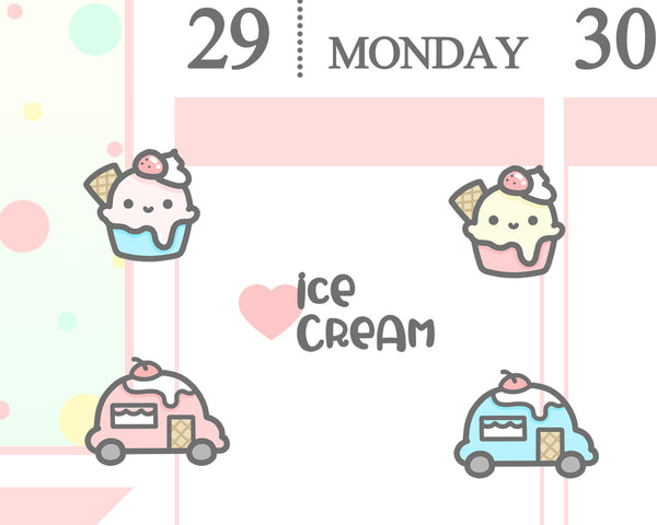 Cute Summer Ice Cream Planner Sticker