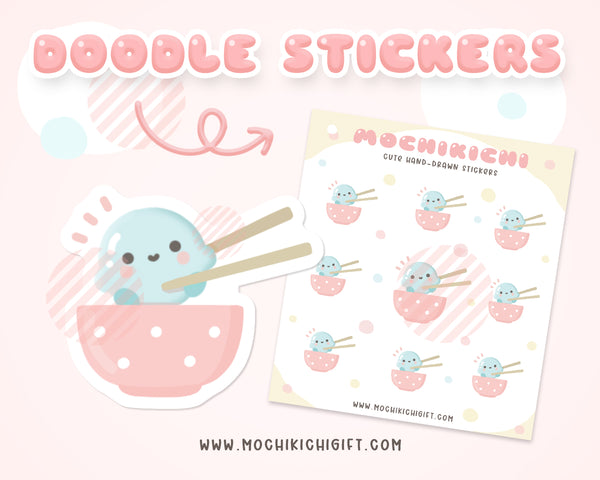 Bubble Mochi Rice Bowl Sticker/ Meal Planner Sticker/ Food Sticker