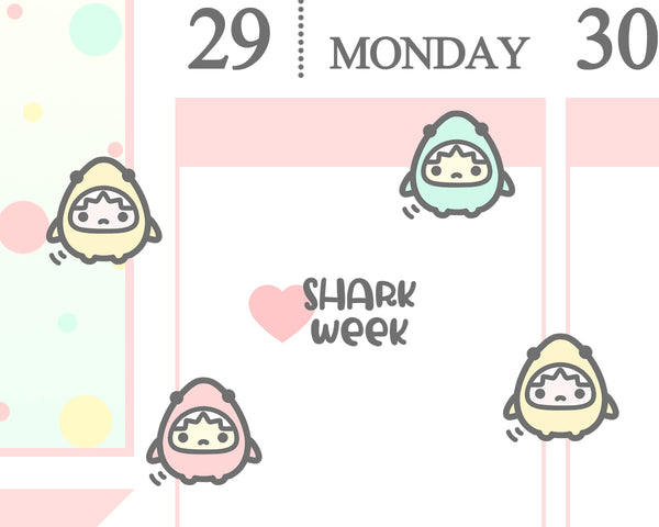 Shark Week Planner Sticker/  Period Tracker Planner Sticker