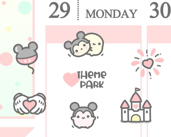 Theme Park Planner Sticker/ Disney Planner Sticker