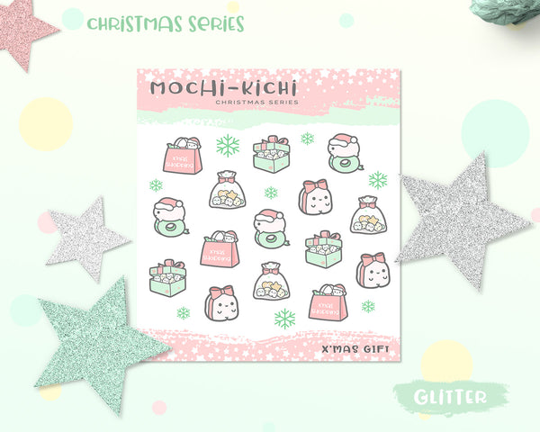 Glittery Christmas Planner Sticker/ Christmas Gift Wrap Sticker