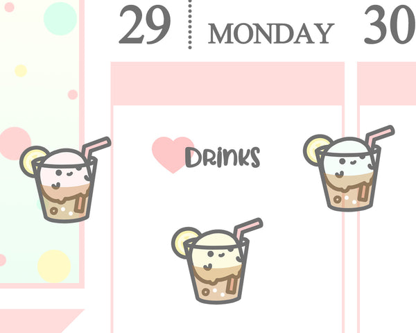 Cute Iced Tea Planner Stickers/ Drinks Planner Sticker