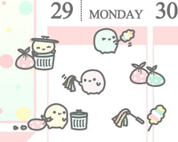 Cartoon Cleaning Planner Sticker/ Cute Housework Planner Sticker/ Sweeping Planner Sticker/ Daily Chores Planner Sticker/ Hand Drawn A026