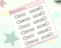 Mochi-kichi Holiday Planner Sticker/ Script Planner Sticker