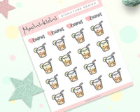 Cute Iced Tea Planner Stickers/ Drinks Planner Sticker