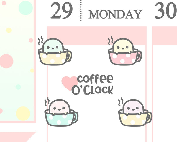 Coffee O'clock Planner Sticker/ Coffee Planner Sticker