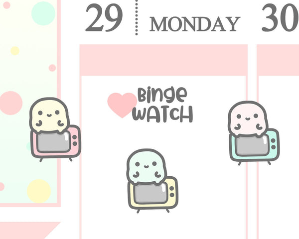 Binge Watch Planner Sticker/ Watch TV Planner Sticker