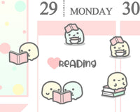 Cute Reading Planner Sticker/ Books Worm Planner Sticker