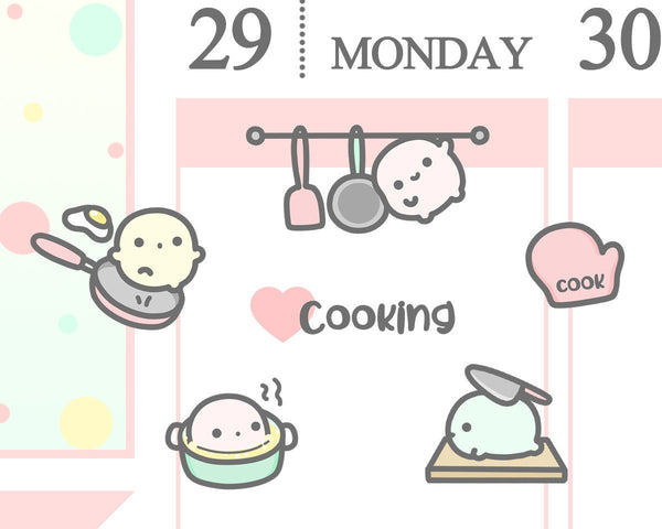 Cute Cooking Planner Stickers/ Food Prep Planner Stickers