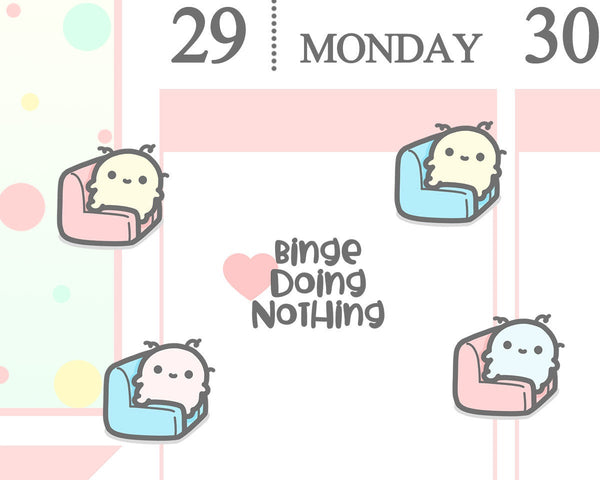 Binge Doing Nothing Planner Sticker/ Lazy Planner Sticker