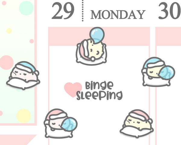 Binge Sleeping Planner Sticker/ Too Tired Planner Sticker