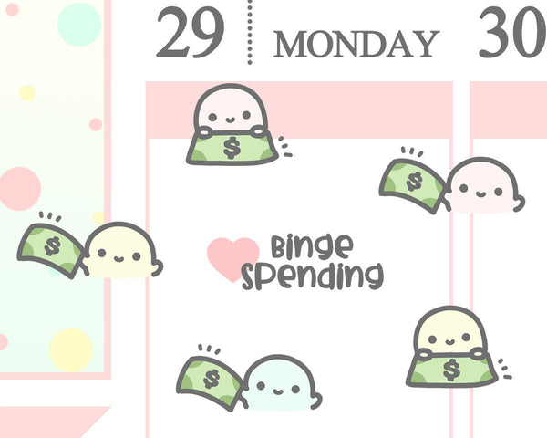 Binge Spending Planner Sticker/ Shopping Planner Sticker
