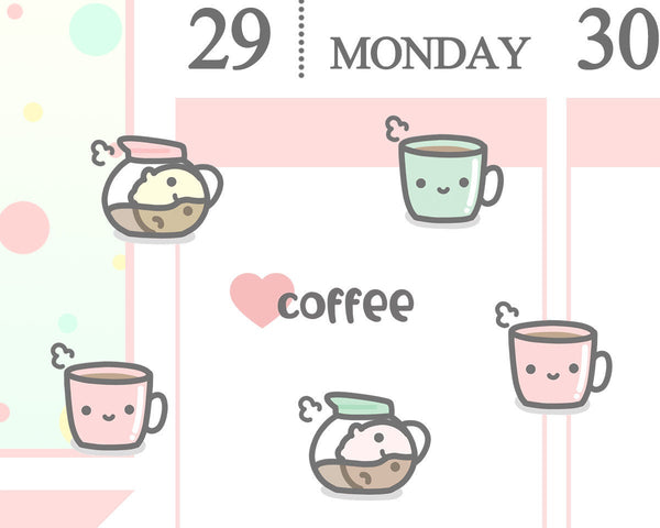 Drink Coffee Planner Sticker/ Morning Coffee Planner Sticker