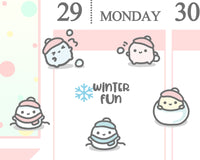 Snowman Planner Sticker/ Snow Ball Fight Planner Sticker